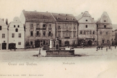 Tachov Panský jižní část nám. kolem r. 1900 pivovar vpravo