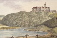 Komorni-Hradek-s-hosp.budovami_Kammerburg_Kaurzimer_Kreises_nach_Sikora_gemahlt_von_Joann._Venuto_1821